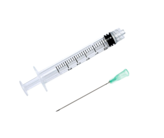 Disposable luer lock plastic syringes with removable needle 2ml (0,80x40) 21G x 1 1/2. 50 pcs