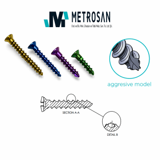 Metrosan FIXATION SCREW Aggressive 8,80mm (6pcs in 1 tube)
