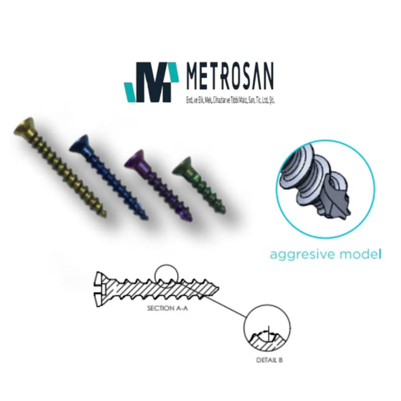 Metrosan FIXATION SCREW Aggressive 8,80mm (6pcs in 1 tube)
