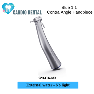 Blue 1:1 Contra Angle Handpiece (External water - No light)