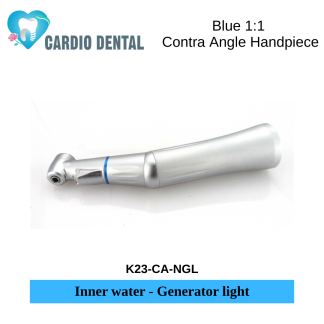 Blue 1:1 Contra Angle Handpiece (Inner water - Generator light)