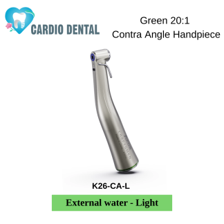 Green 20:1 Contra Angle Handpiece (External water - Light)