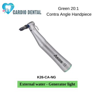 Green 20:1 Contra Angle Handpiece (External water - Generator light)